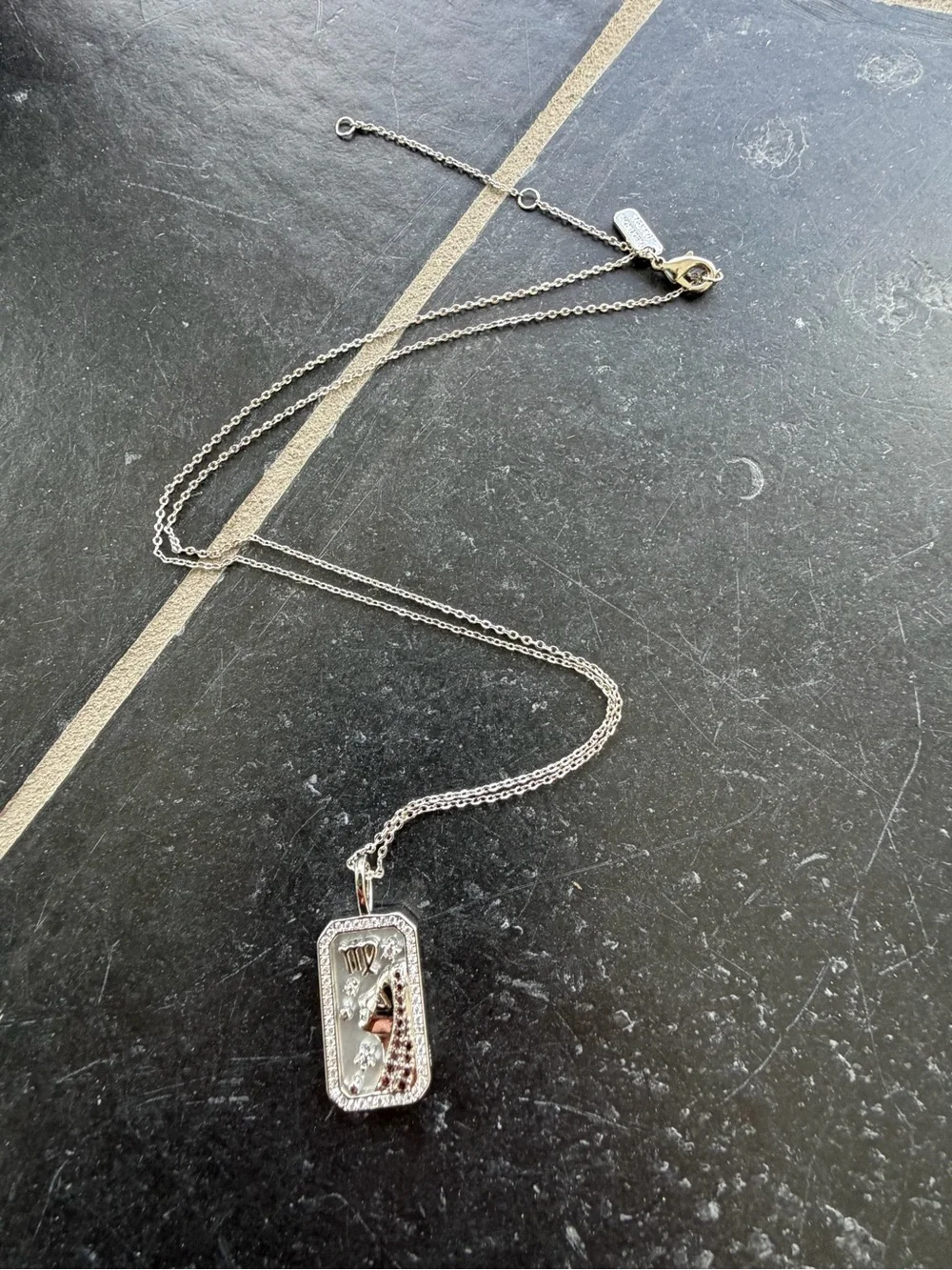 Zodiac Amulet Silver Virgo Pendant Necklace adjustable length
